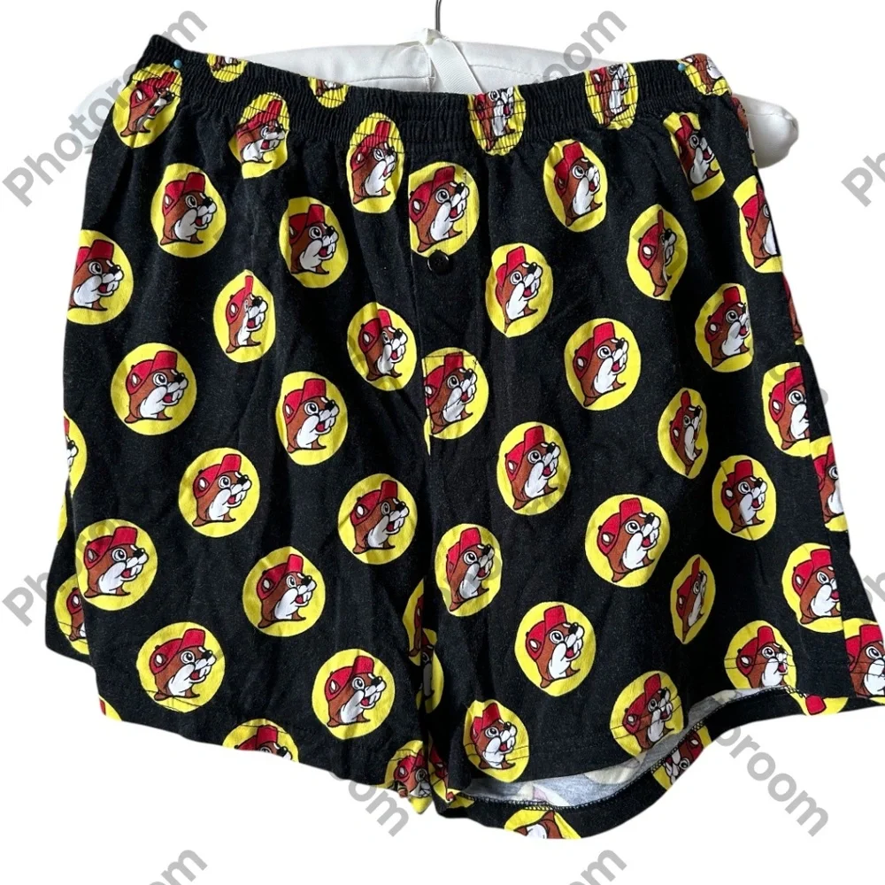 Shorts Boxer Style Bucee's Logo all over Black Red Yellow by Bucee's Child Large - Picture 1 of 12